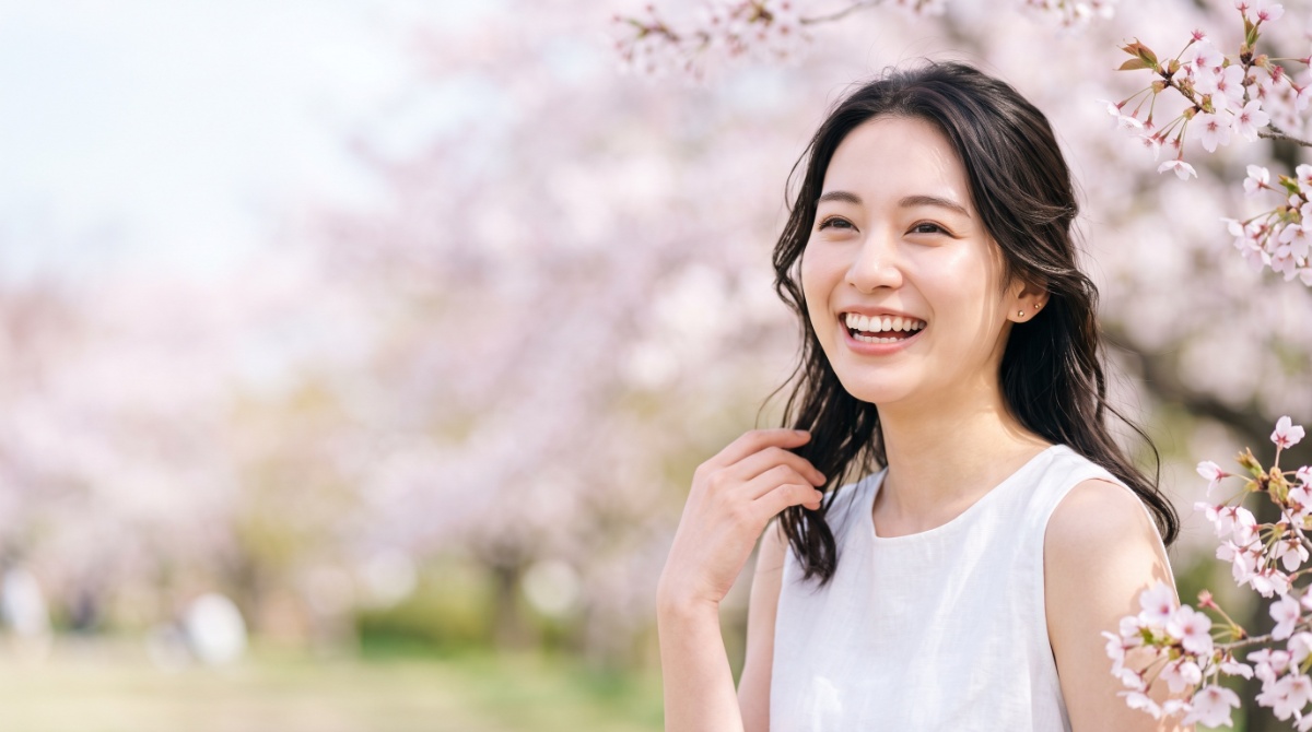 MFT（口腔筋機能療法）の効果に満足して微笑む女性
