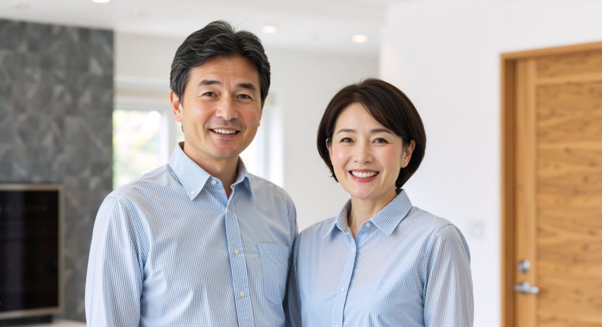 奥歯をセラミックにして満足しているミドルの夫婦